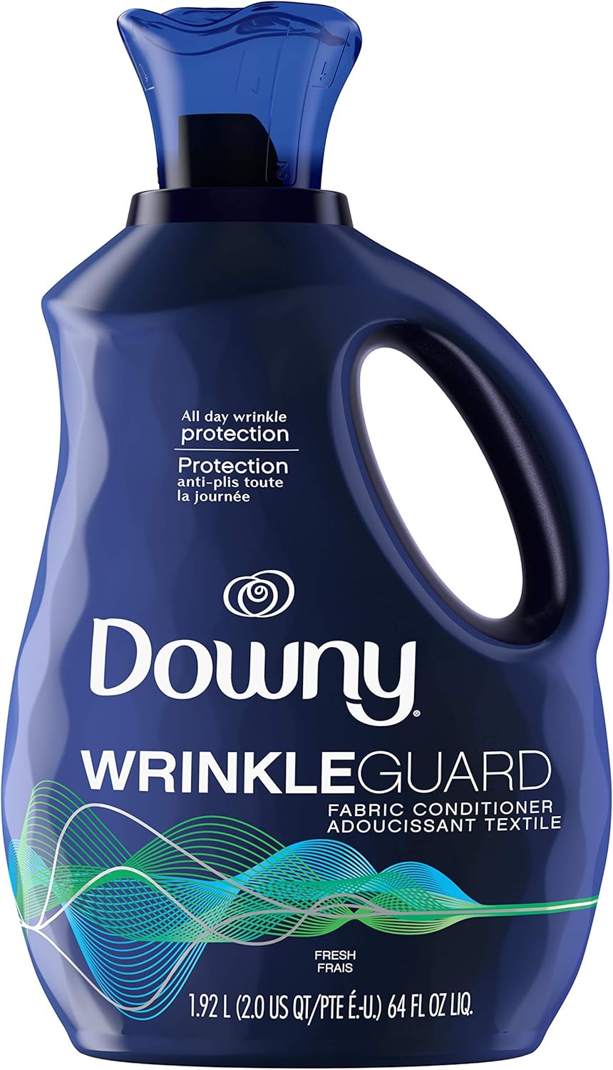 Downy WrinkleGuard Liquid Fabric Softener and Conditioner, Fresh, 48 fl oz 48 Loads, Pack of 2