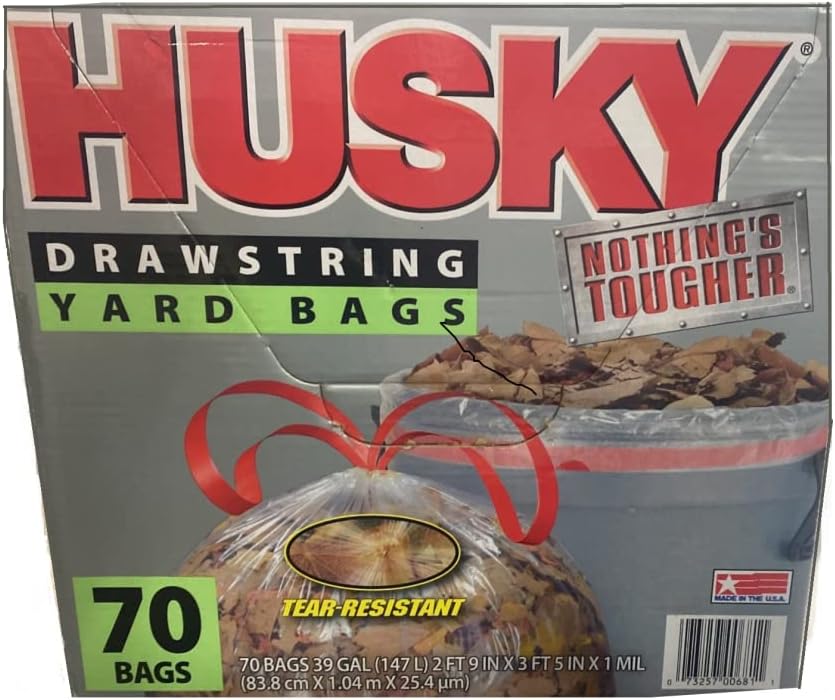 Poly-America Yard Bag, 70 Count (Pack of 1), Clear