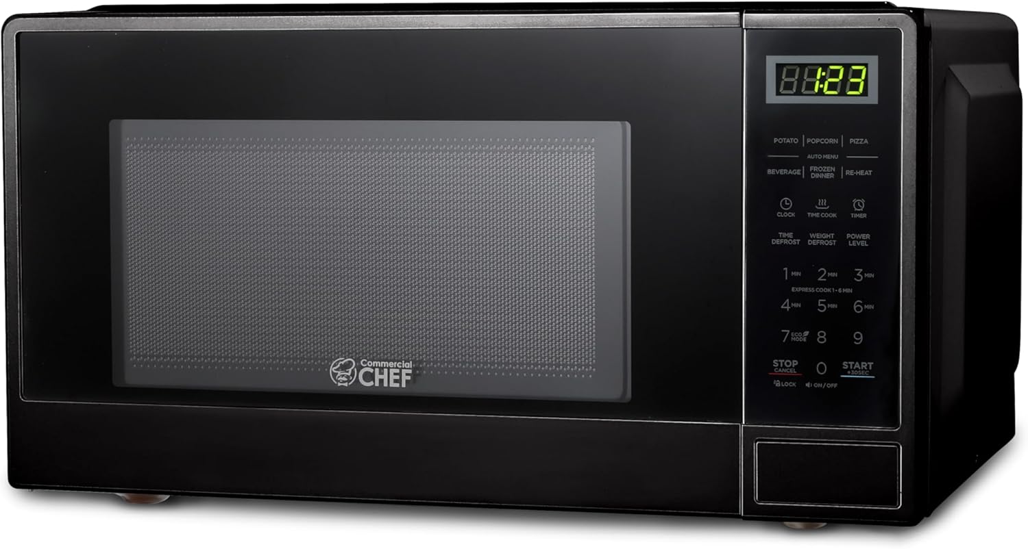COMMERCIAL CHEF 0.6 Cubic Foot Microwave with 6 Power Levels, Small Microwave with Grip Handle, 700W Countertop Microwave with 30 Minute Timer and Mechanical Dial Controls, White