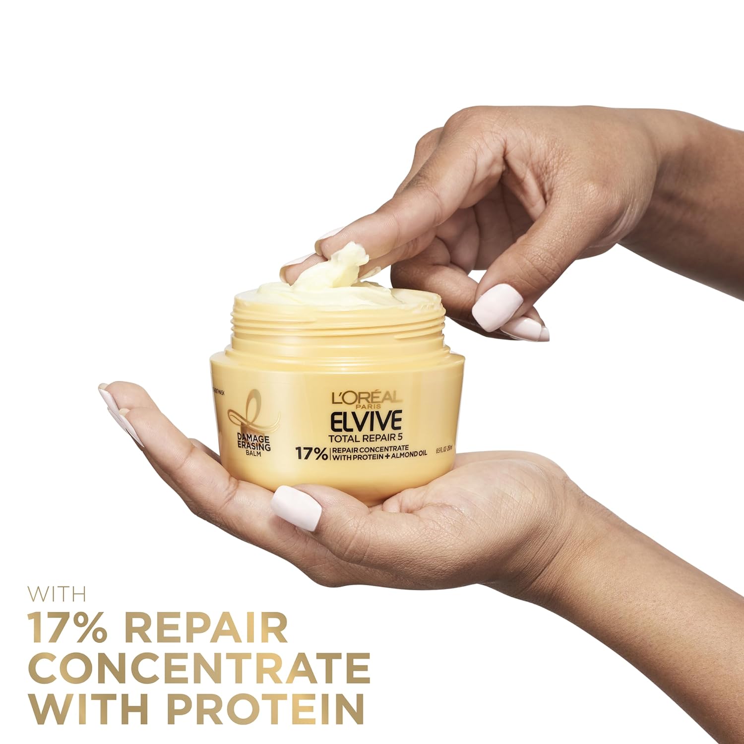 L'Oreal Paris Elvive Total Repair 5 Damage-Erasing Balm with Almond and Protein, 8.5 Ounce