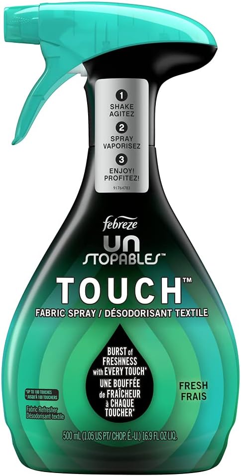 Febreze Unstopables Touch Fabric Spray and Odor Fighter, Fresh & Breeze, 16.9 oz, Pack of 2