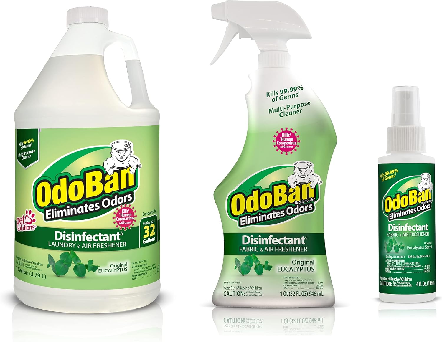 OdoBan Disinfectant Concentrate and Odor Eliminator, 2 Gallons, Cotton Breeze Scent