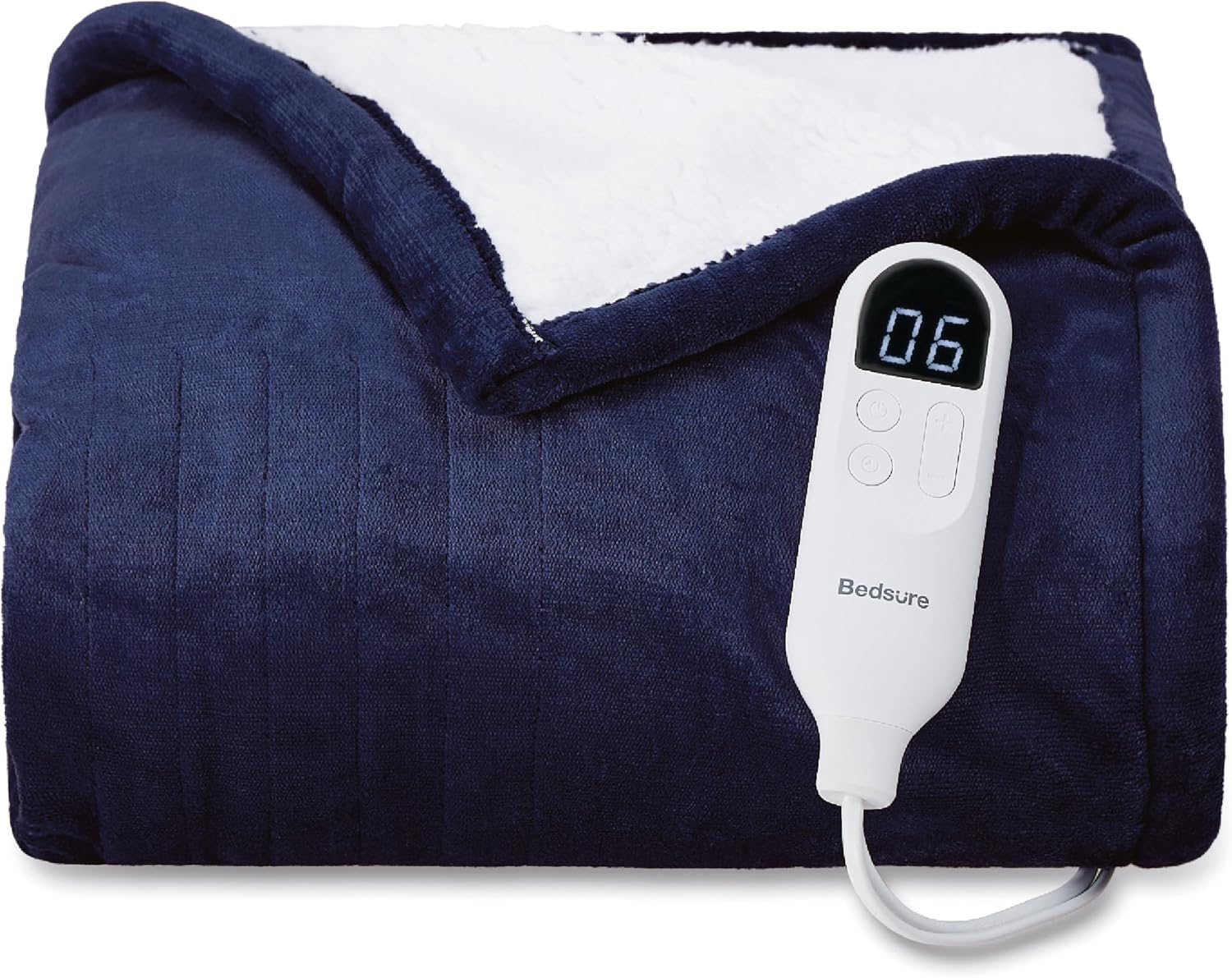 Bedsure Heated Blanket Electric Throw - Soft Flannel Electric Blanket, Heating Blanket with 4 Time Settings & 6 Heat Settings, Warm Blanket Gift for Grandma (50x60 inches, Grey)