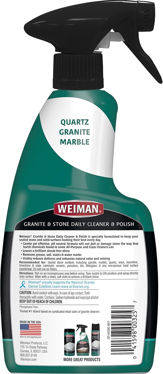 Weiman Disinfectant Granite Daily Clean & Shine, 24 Fl Oz (Pack of 1)