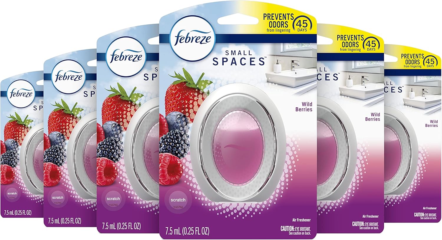 Febreze Small Spaces Air Freshener Linen & Sky, .25 fl. oz., Pack of 4