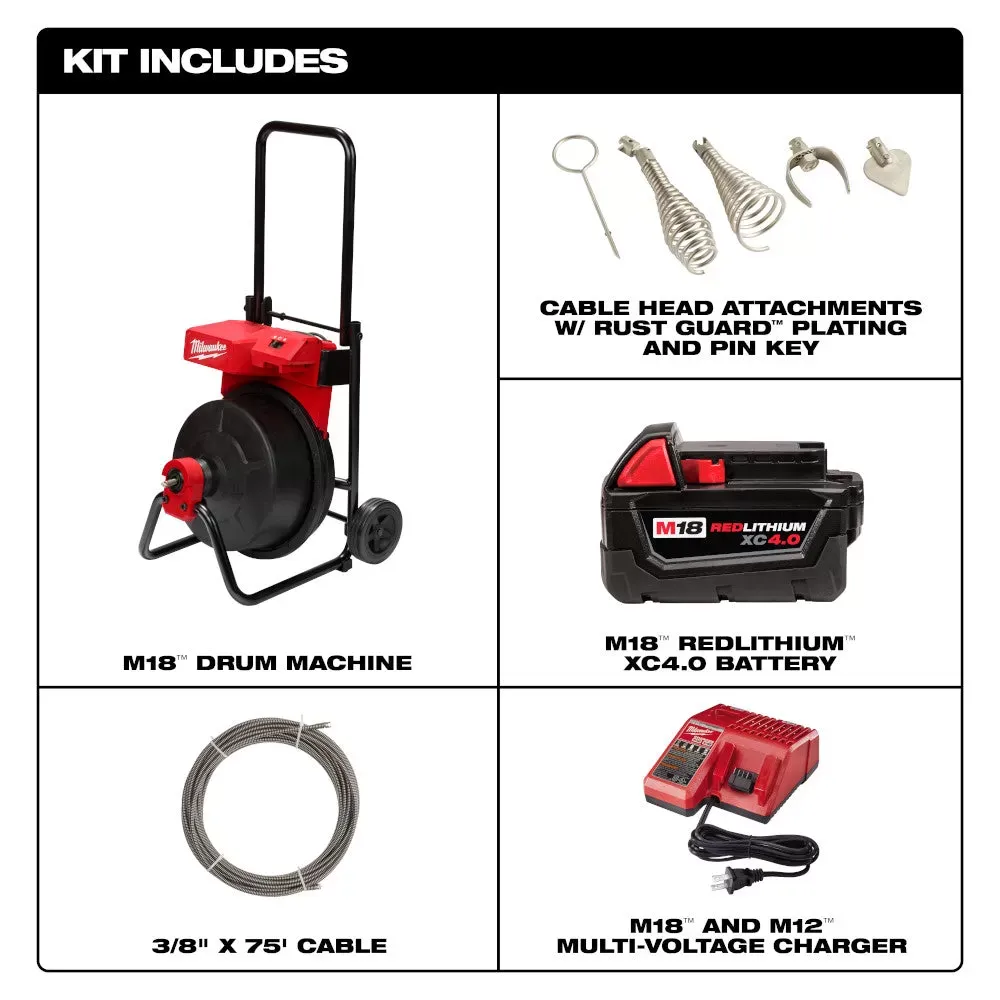 Milwaukee 2817A-21 M18 Li-Ion Cordless Drum Machine w/ 3/8