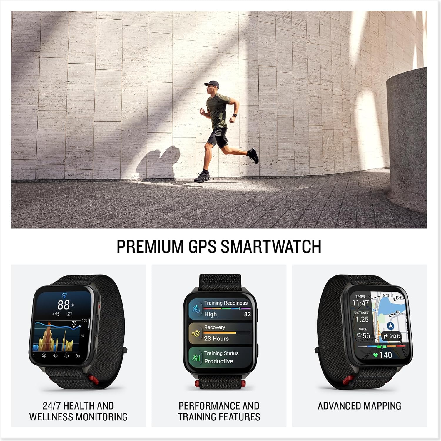 Garmin® Venu® X1, Thin and Lightweight GPS Smartwatch, AMOLED Display, Advanced Health and Fitness Features, Black with Slate Titanium Caseback and Black ComfortFit Nylon Band