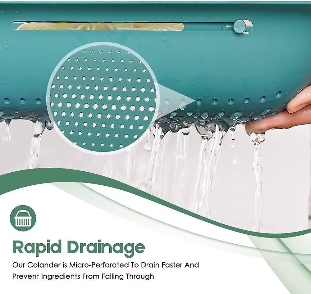 Over the Sink Collapsible Colander Strainer Basket – Fruit, Spaghetti, Food, Vegetable Strainers for Kitchen Sink 14.5