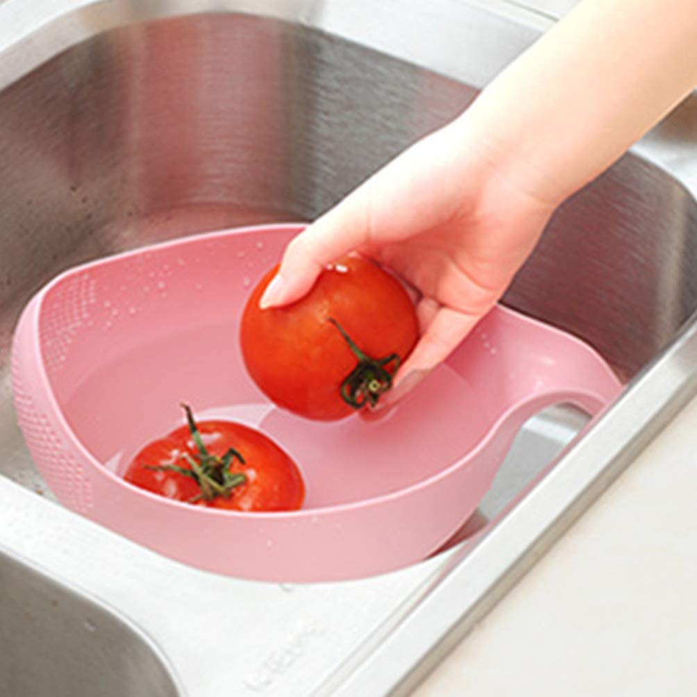 Rice Bowl Plastic Rice Pulses Fruits Vegetable Noodles Pasta Washing Bowl and Strainer for Storing and Straining, Rice Strainer Bowl, Fruit Stainer, Drain Basket - 2.1 Qt (2L)