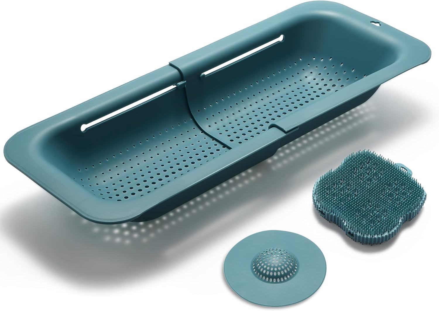 Over the Sink Collapsible Colander Strainer Basket – Fruit, Spaghetti, Food, Vegetable Strainers for Kitchen Sink 14.5