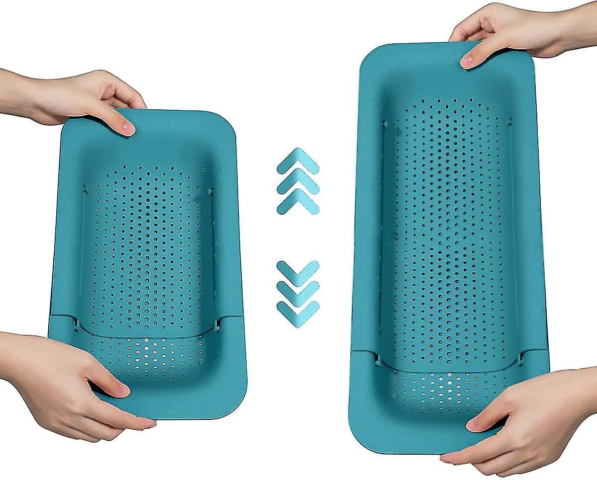 Over the Sink Collapsible Colander Strainer Basket – Fruit, Spaghetti, Food, Vegetable Strainers for Kitchen Sink 14.5