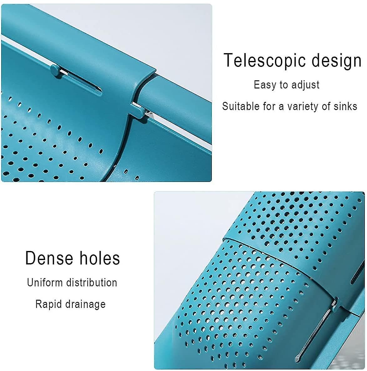 Over the Sink Collapsible Colander Strainer Basket – Fruit, Spaghetti, Food, Vegetable Strainers for Kitchen Sink 14.5