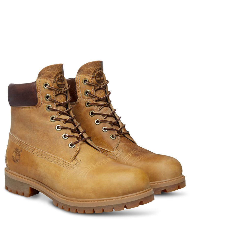 Timberland Men's Heritage Classic 6-Inch Boot Yellow Wheat Burnished Full Grain