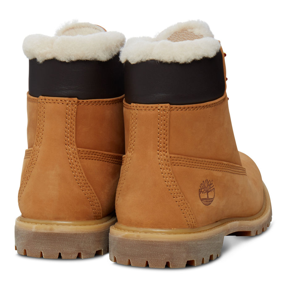 Timberland Women's Icon 6-inch Shearling Boot Yellow Wheat Waterbuck