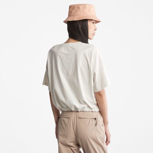 Timberland Women's Cropped T-Shirt with Drawstring Hem