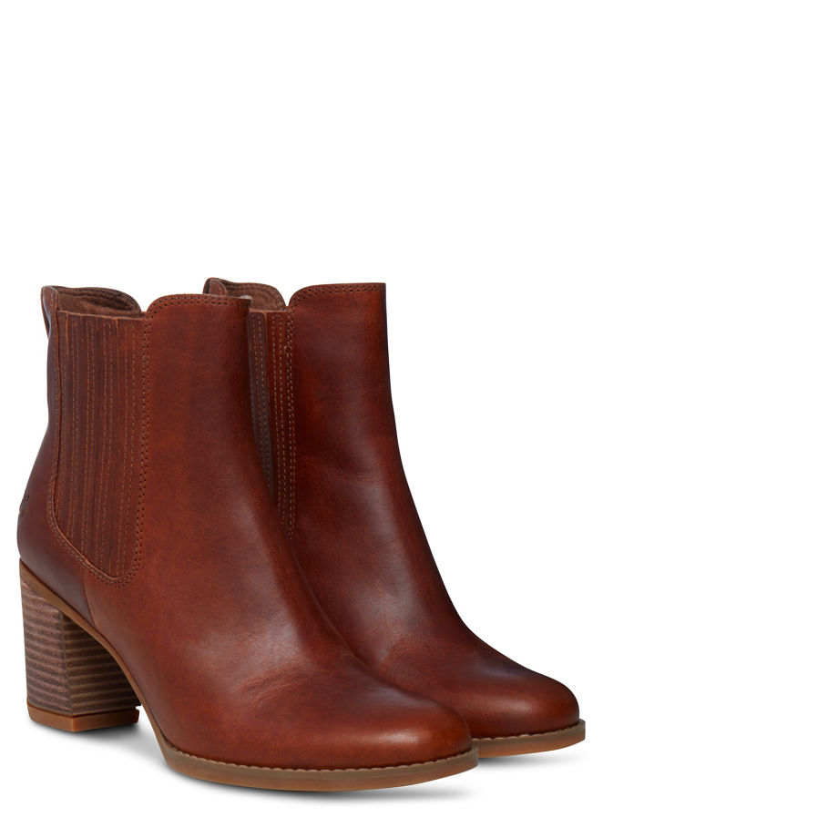 Timberland Women's Atlantic Heights Leather Chelsea Brown Wheat Forty