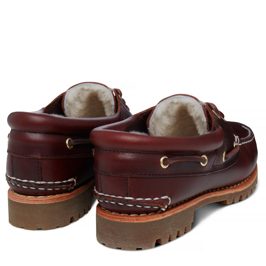 Timberland Women's Noreen Lined 3-Eye Boat Shoe Burgundy Rootbeer Bayou