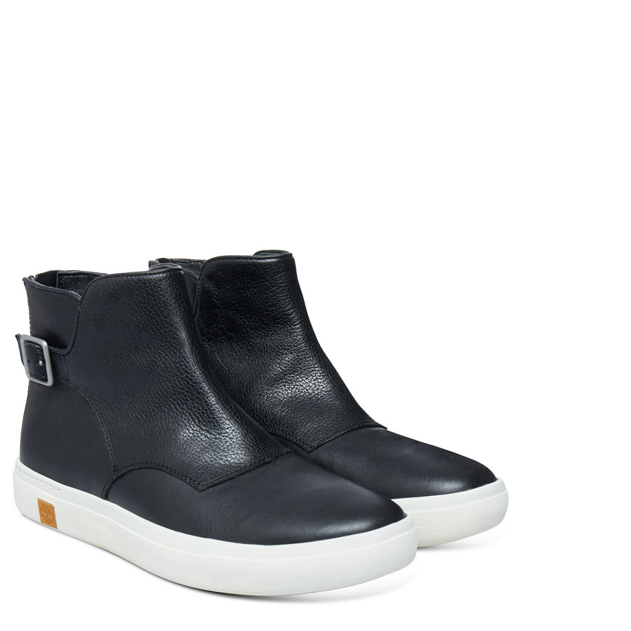 Timberland Women's Amherst Buckle Chelsea Black Jet Black Euroveg Full Grain