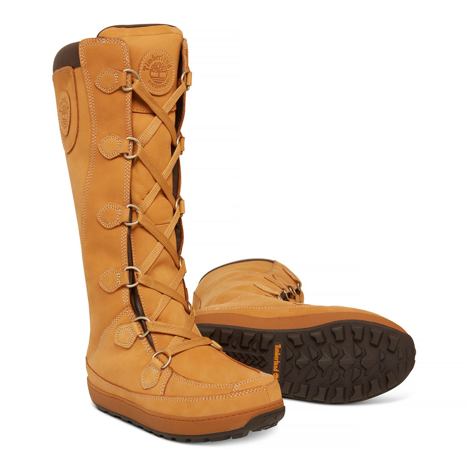 Timberland Women's Mukluk Boot Yellow Boot Wheat Nubuck