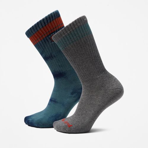 Timberland Men's 2-Pack Tie-Dyed & Striped Crew Socks