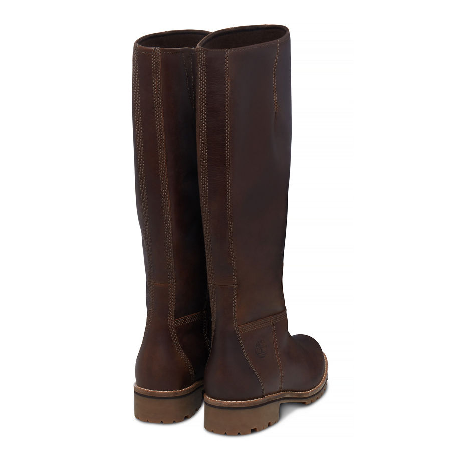 Timberland Women's Main Hill Tall Boot Brown Medium Brown Saddleback