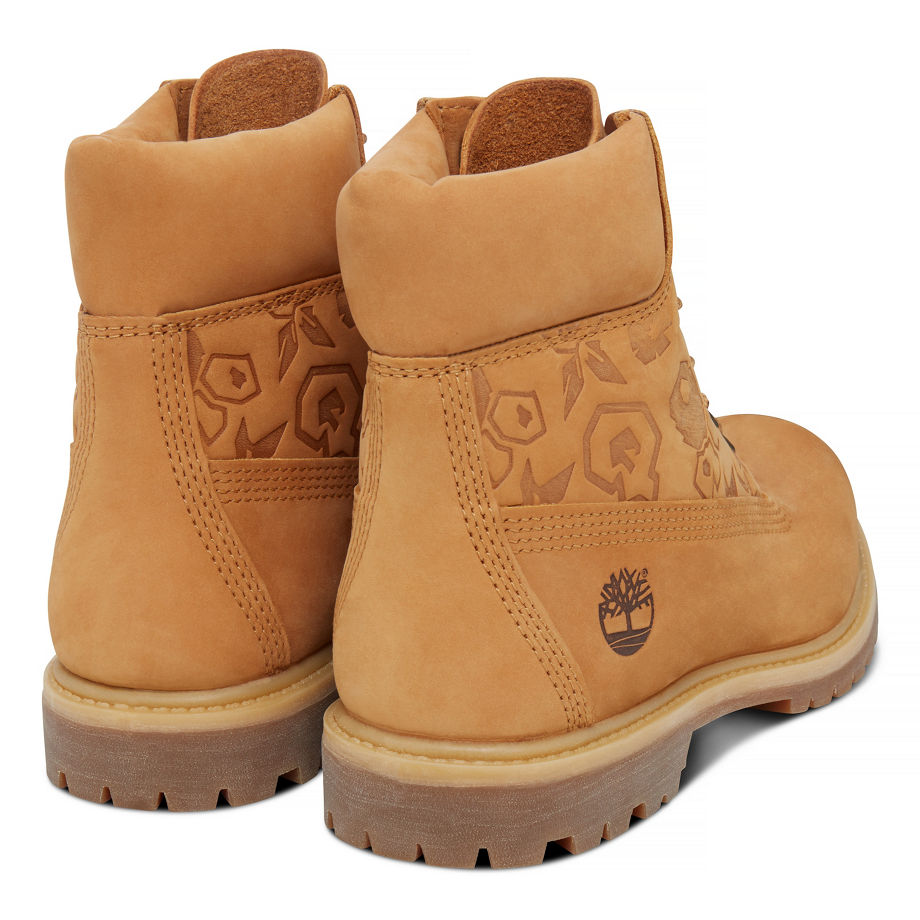 Timberland Women's 6-inch Icon Boot Yellow Wheat Waterbuck Embossed