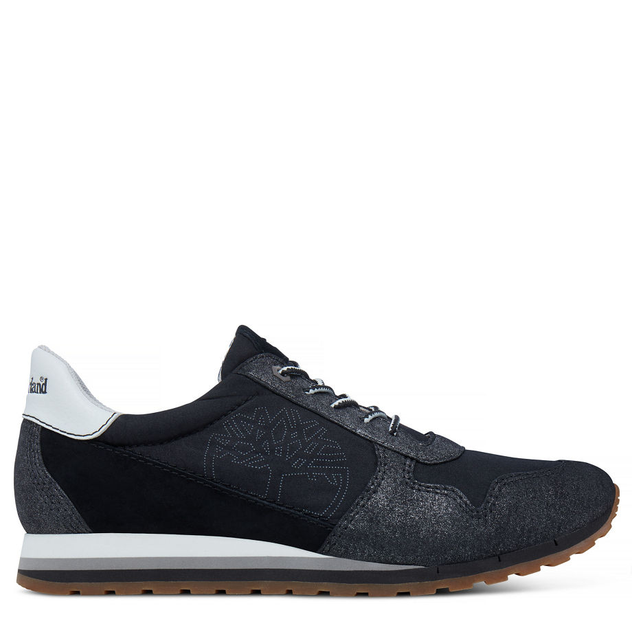 Timberland Women's Milan Flavor Trainer Black Dark Grey/Jet Black Suede (Black)