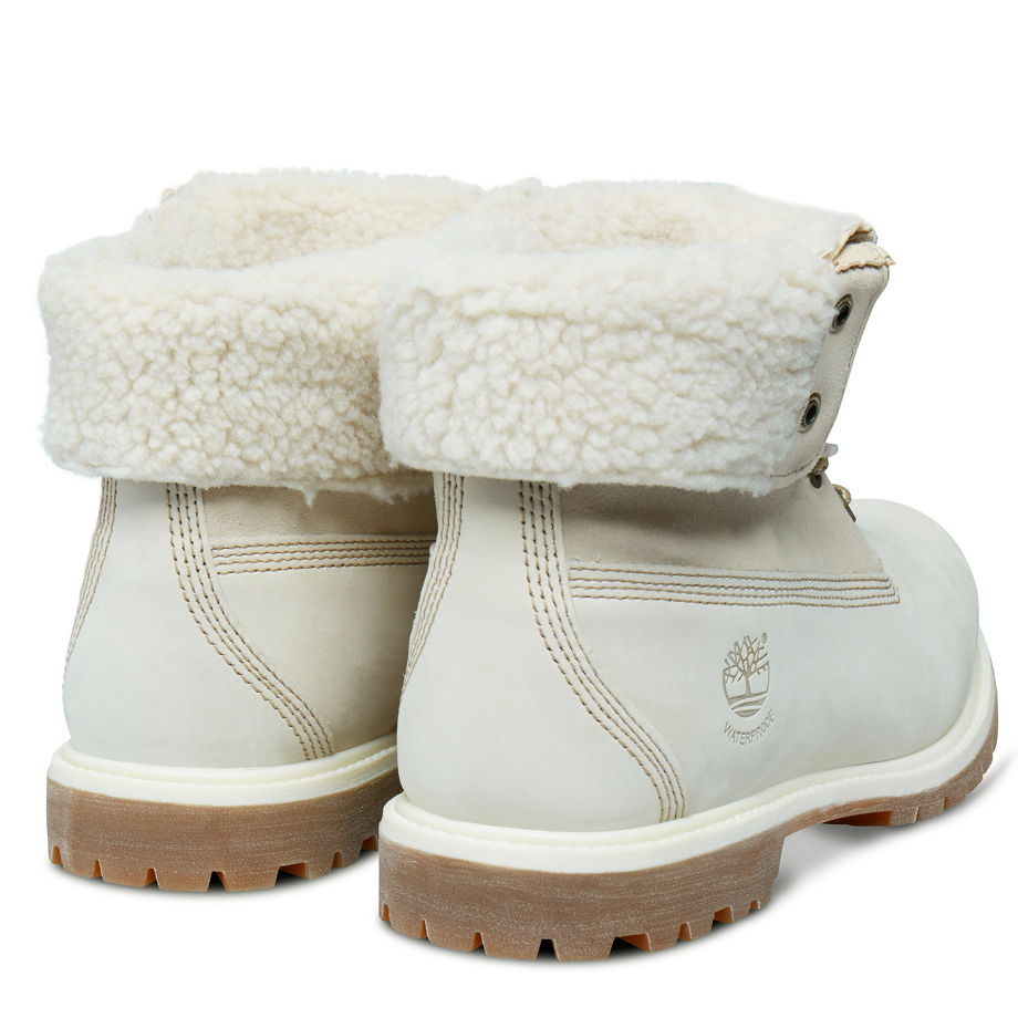 Timberland Women's Authentics Teddy Fleece Fold-Down White Winter White