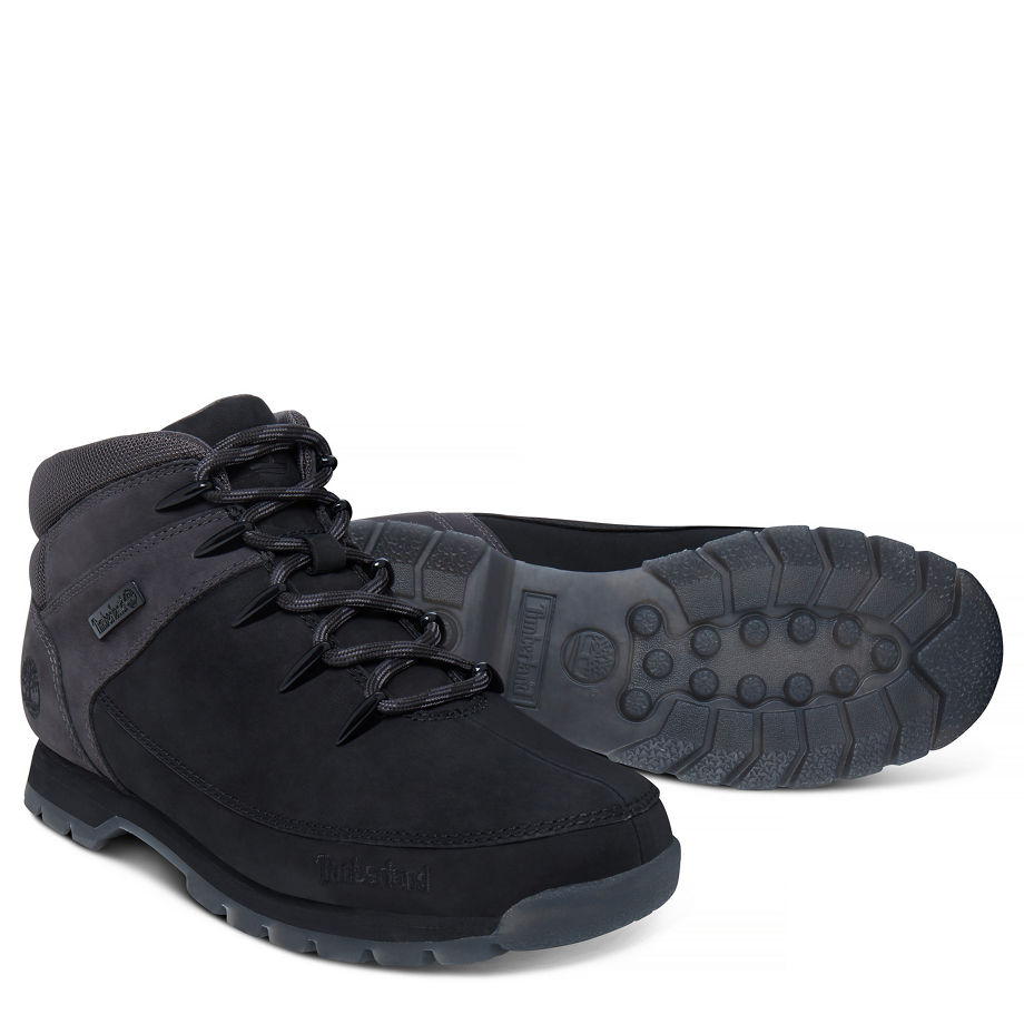 Timberland Men's Euro Sprint Hiker Boot Black Jet Black/Grey