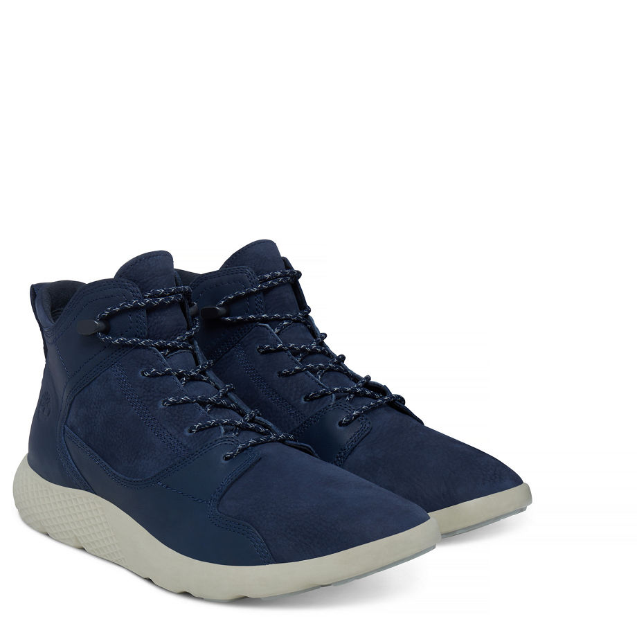 Timberland Men's Flyroam Leather Sneakerboot Navy Black Iris Gluvy