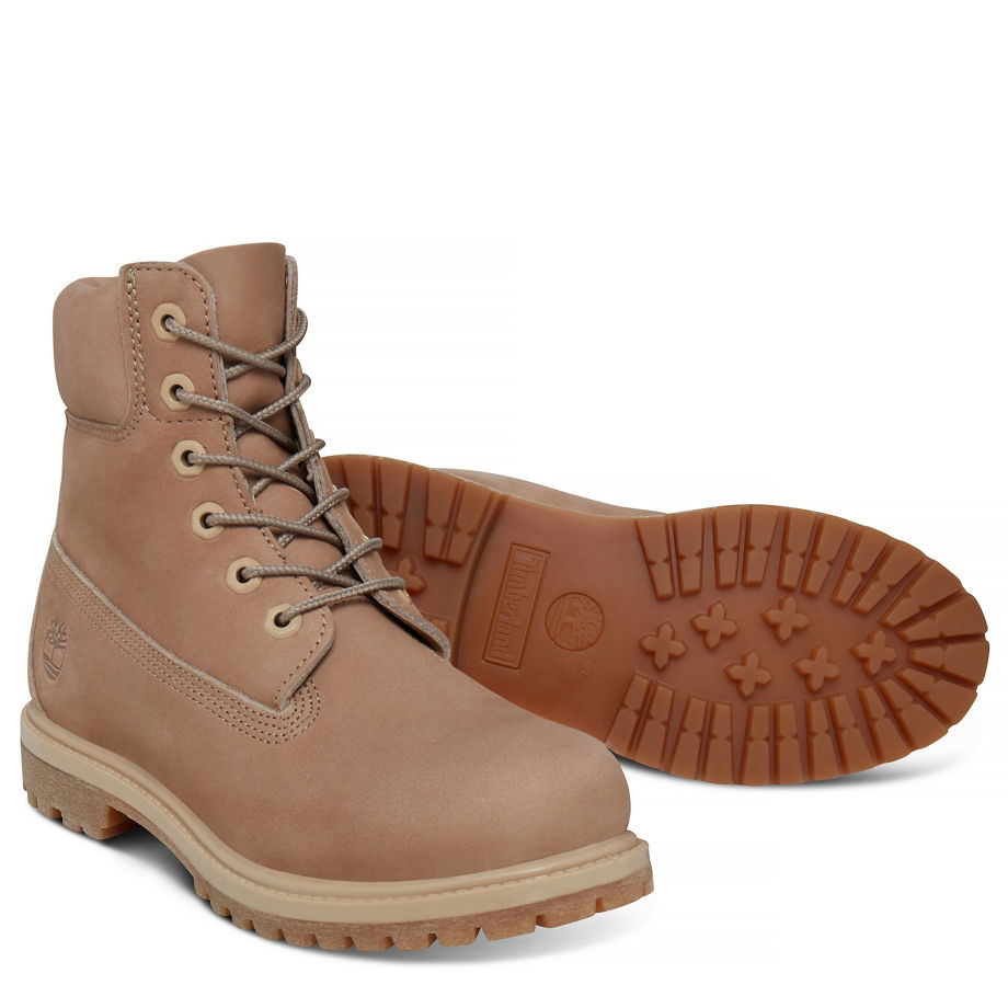 Timberland Women's 6-inch Icon Boot Natural Bone Waterbuck Monochromatic