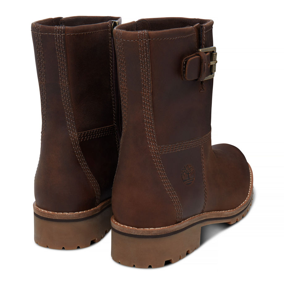 Timberland Women's Main Hill Biker Boot Brown Medium Brown Saddleback