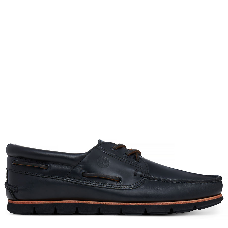 Timberland Men's Tidelands 3-Eye Boat Shoe Black Black Brando