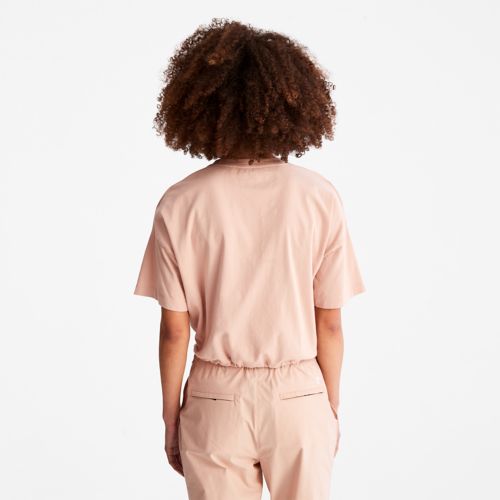 Timberland Women's Cropped T-Shirt with Drawstring Hem