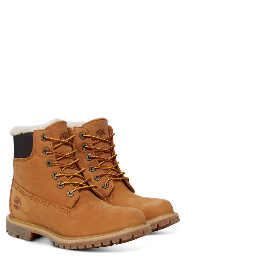 Timberland Women's Icon 6-inch Shearling Boot Yellow Wheat Waterbuck