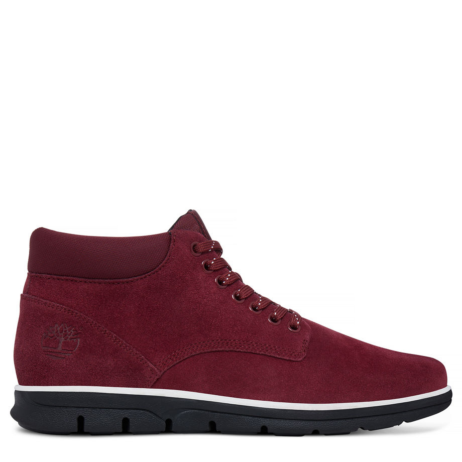 Timberland Men's Bradstreet Leather Chukka Rich Red Zinfandel Silk Suede