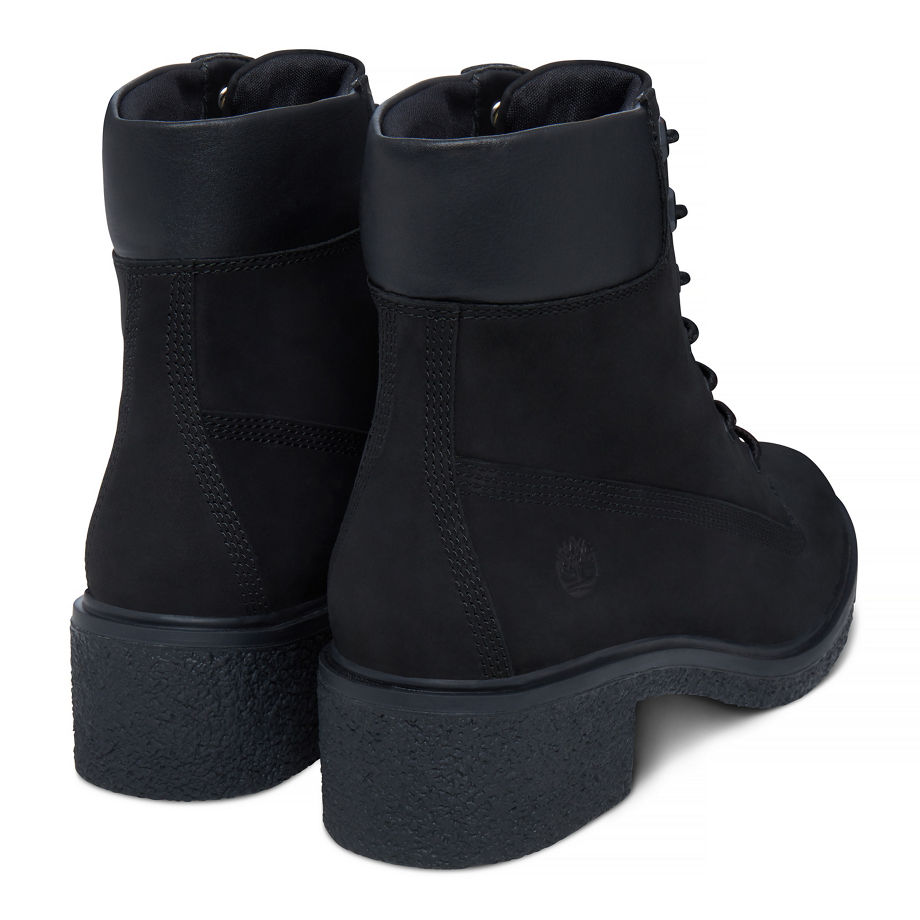 Timberland Women's Brinda 6-Inch Lace Up Boot Black Black Nubuck