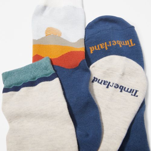 Timberland Men's 2-Pack Landscape-Pattern Crew Socks