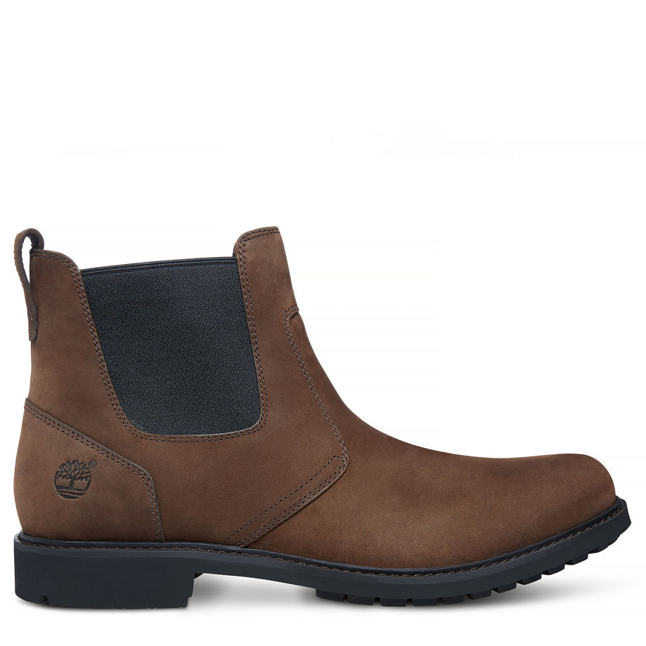 Timberland Men's Stormbuck Chelsea Boot Dark Brown Burnished Dark Brown Oiled