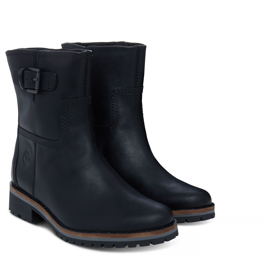 Timberland Women's Main Hill Biker Boot Black Jet Black Mincio