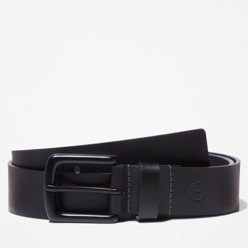 Timberland Men's Black-Buckle Leather Belt