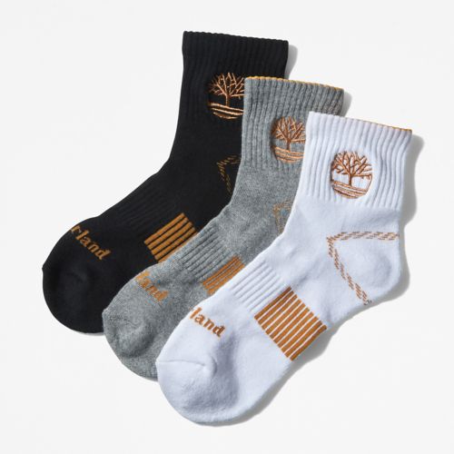 Timberland Men's 3-Pack Newmarket Village Logo Shortie Crew Socks