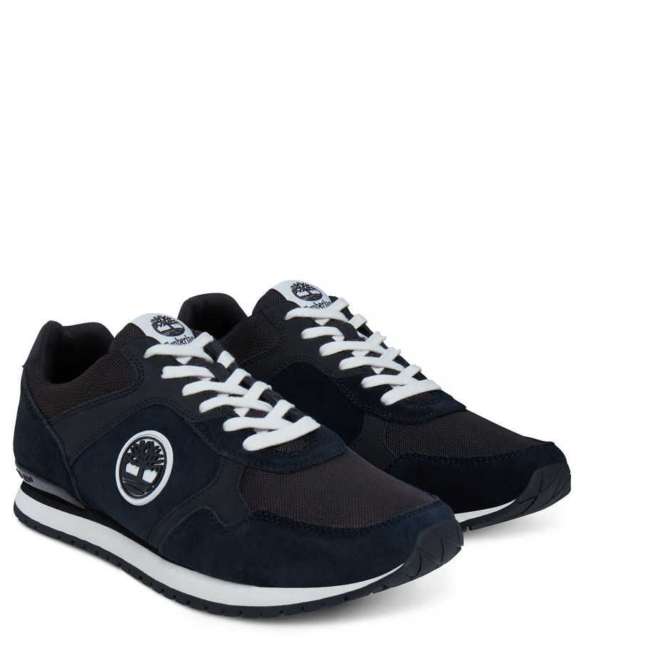 Timberland Men's Retro Runner Trainer Black Black Hammer Suede