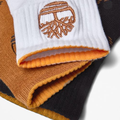 Timberland Men's 3-Pack Newmarket Village Logo Shortie Crew Socks