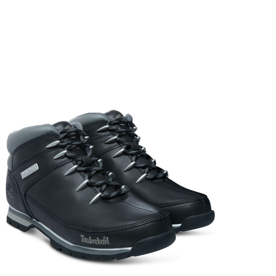 Timberland Men's Euro Sprint Hiker Black Black Smooth