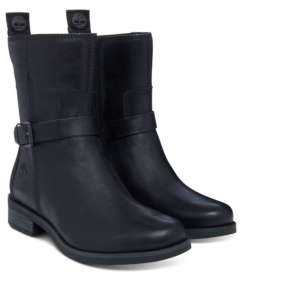 Timberland Women's Venice Park Biker Boot Black Jet Black Euro Vintage