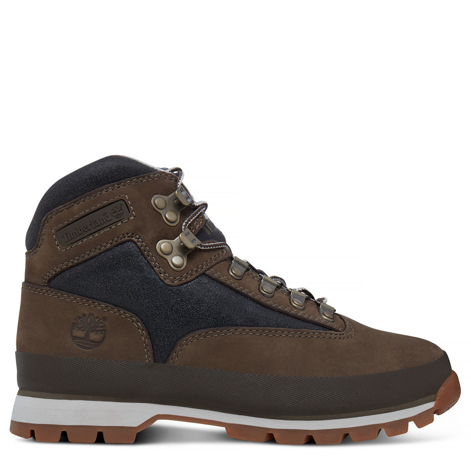 Timberland Women's Euro Hiker Leather Boot Brown Canteen Waterbuck Nubuck
