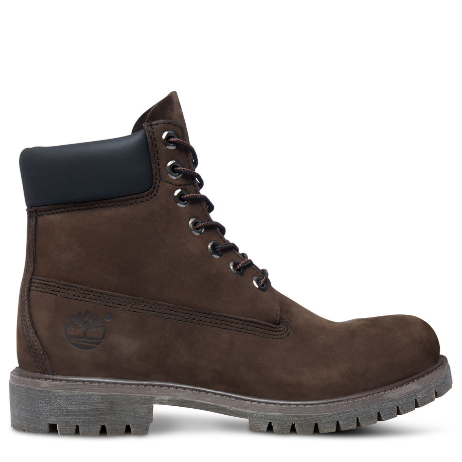 Timberland Men's Icon 6-inch Premium Boot Brown Dark Chocolate Nubuck