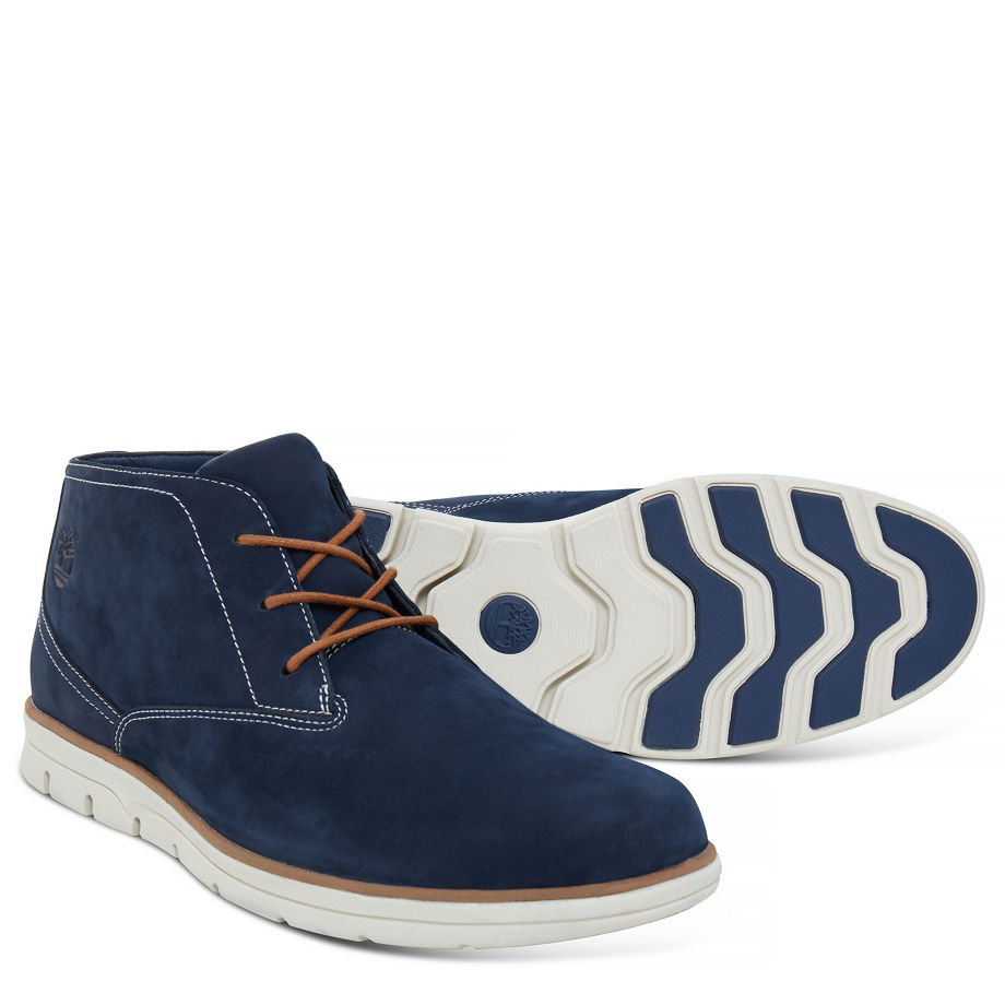 Timberland Men's Bradstreet Plain Toe Chukka Navy Black Iris Nubuck