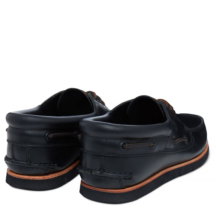 Timberland Men's Tidelands 3-Eye Boat Shoe Black Black Brando